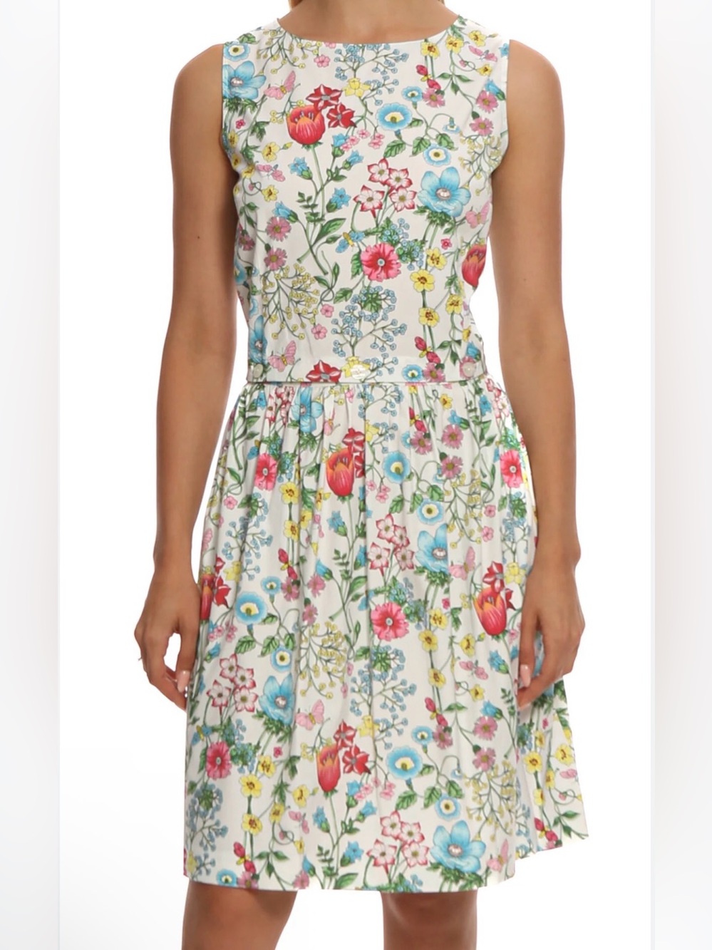 Brooks Brothers White Floral Midi Dress Button On Detachable Skirt Size 8